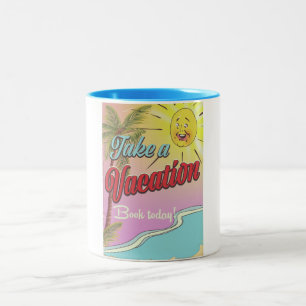 Taza Bicolor ¡Toma un libro de vacaciones hoy!