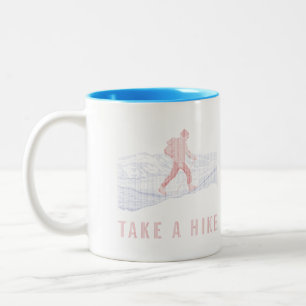 Taza Bicolor Toma una caminata azul y rojo