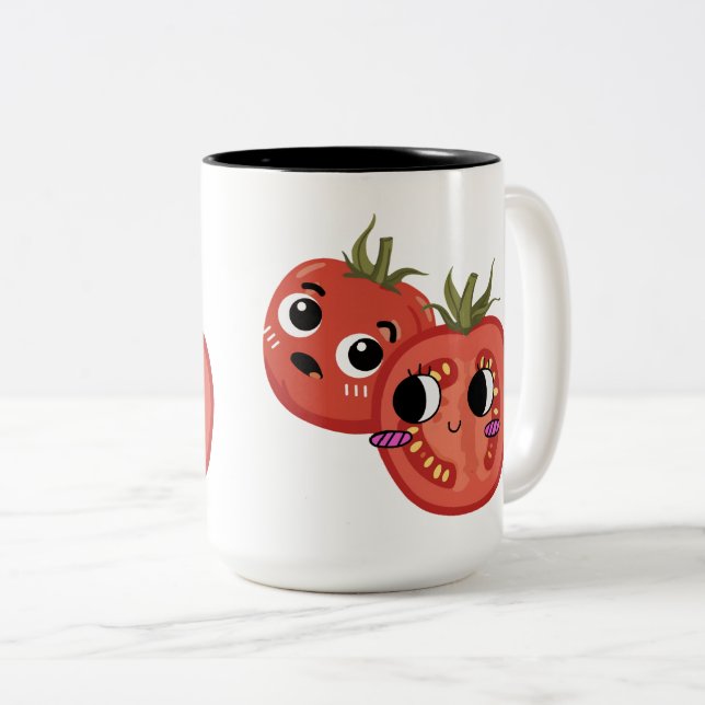 Taza Bicolor Tomate en Awe  (Anverso derecho)