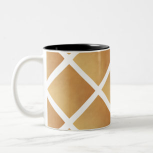 Taza Bicolor Tonos Marrones Tejidos