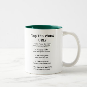 Taza Bicolor Top Ten URLs peor