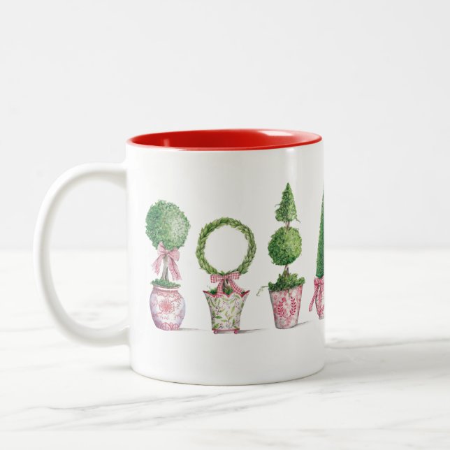 Taza Bicolor Topiaries Coffee Mug navidades (Izquierda)