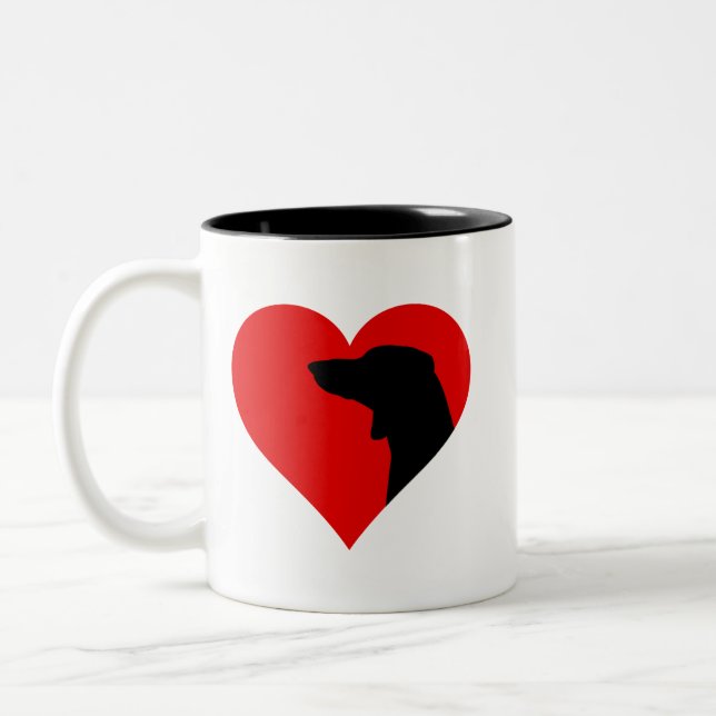 Taza Bicolor Toque de café de Dachshund (Izquierda)