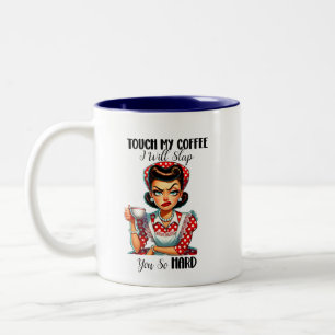 Taza Bicolor Toque mi café Sarcástico Mug