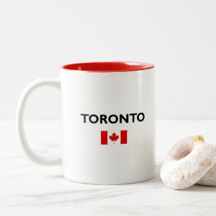Taza Bicolor Toronto Canadá Bandera canadiense color claro