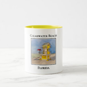 Taza Bicolor Torre Cute Lifeguard, Clearwater Beach Florida