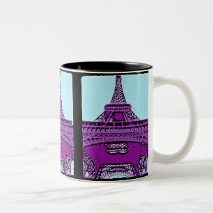 Taza Bicolor Torre Eiffel del arte pop