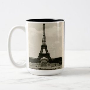 Taza Bicolor Torre Eiffel negra y blanca del vintage