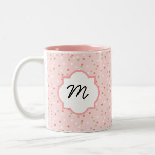 Taza Bicolor Torta del confeti • El helar rosado de Buttercre