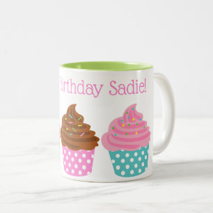 Taza Bicolor Tortas de polka dot personalizadas