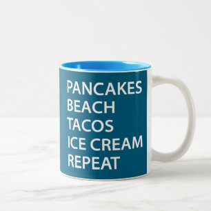 Taza Bicolor Tortitas Playa Tacos Helado Repetir