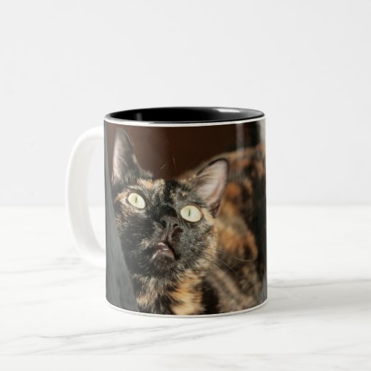 Taza Bicolor Tortitude mug - tortoiseshell cat