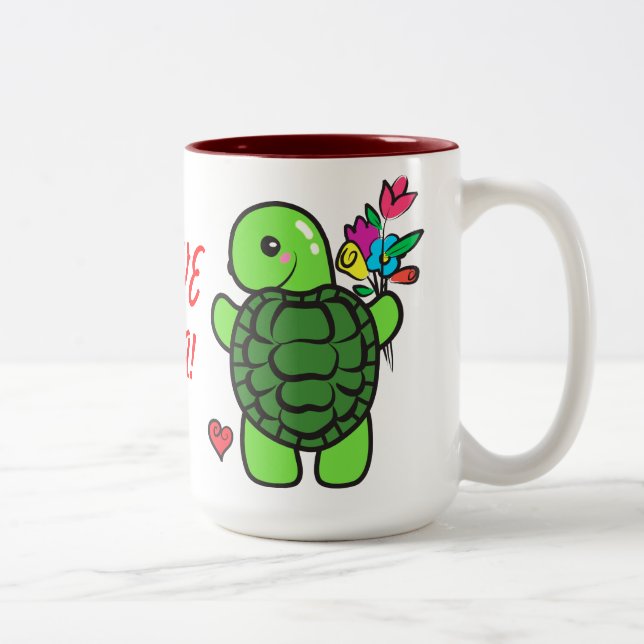 Taza Bicolor Tortuga del amor (Derecha)