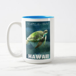 Taza Bicolor Tortuga marina hawaiana artística