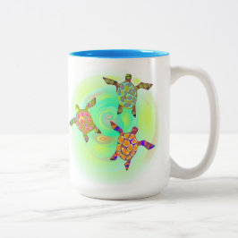 Taza Bicolor tortugas coloridas y divertidas