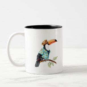 Taza Bicolor Toucan en camisa hawaiana
