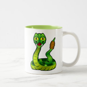 Taza Bicolor tóxico de la serpiente del reptil rattlesnake-159