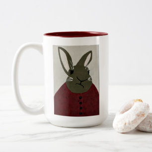 Taza Bicolor TPIO "Ese libro está retrasado" Bunny bibliotecar