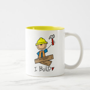 Taza Bicolor Trabajador de construcción construyo las camiseta