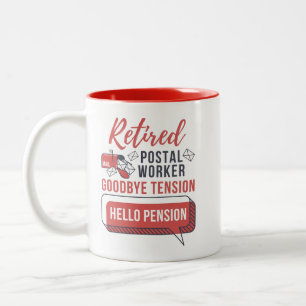 Taza Bicolor Trabajador Postal Jubilado Regalo Original de Jubi
