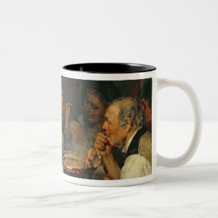 Taza Bicolor Trabajadores en una tabla, Thueringen, 1875