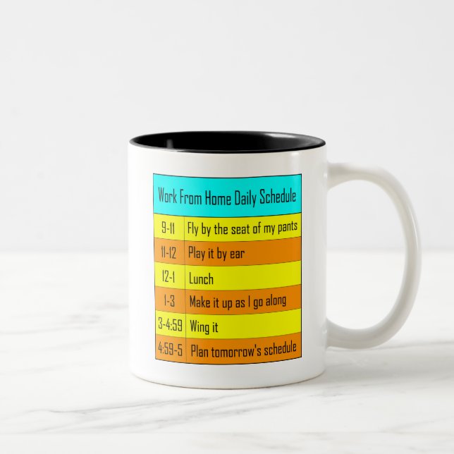 Taza Bicolor Trabajo desde el horario diario doméstico (Derecha)