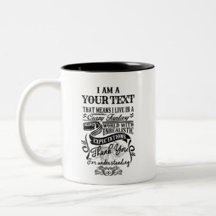 Taza Bicolor Trabajo I Soy Una Ocupación Personalizado, Gráfica