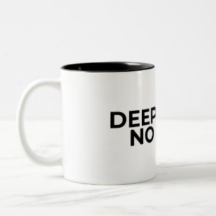 Taza Bicolor Trabajo Profundo Sin Suerte Tipográfico Minimalist