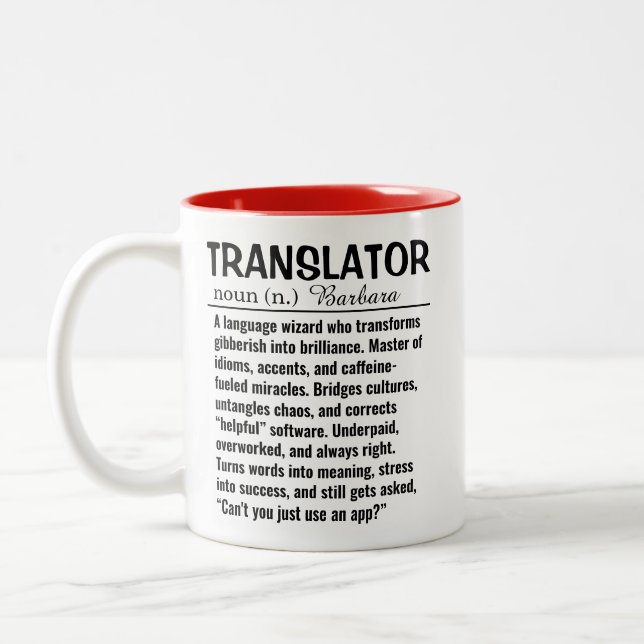 Taza Bicolor Traductor Personalizado (Izquierda)