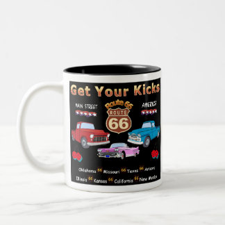 Taza Bicolor Trae tus patadas. Ruta 66 camisetas y regalos