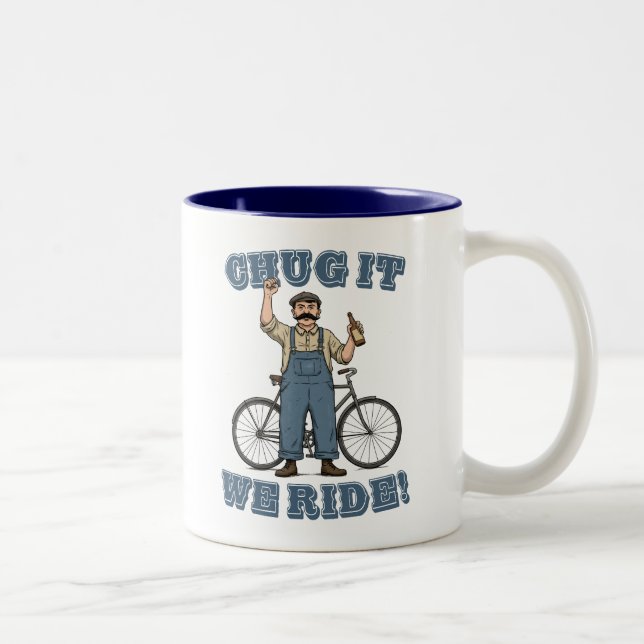 Taza Bicolor Traga y vámonos en bicicleta (Derecha)