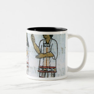 Taza Bicolor Trajes aztecas femeninos
