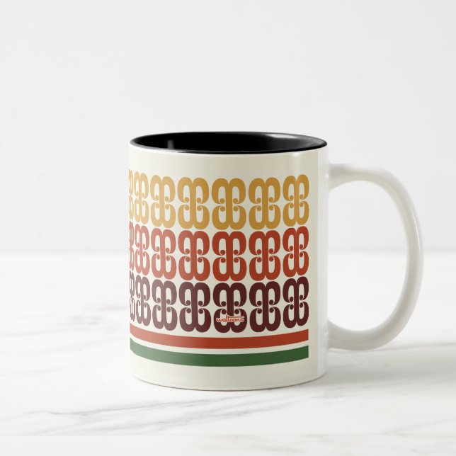Taza Bicolor Trama de taller de tacos retro (Derecha)