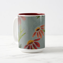 Taza Bicolor Trampa de café de impresión de flores 