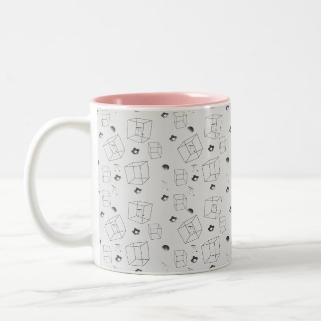 Taza Bicolor Trampa de café del patrón matemático (Izquierda)