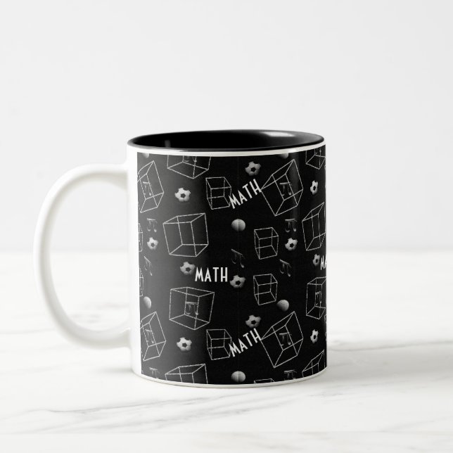 Taza Bicolor Trampa de café del patrón matemático (Izquierda)