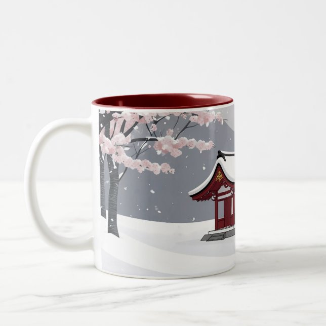 Taza Bicolor Tranquilidad japonesa de invierno (Izquierda)