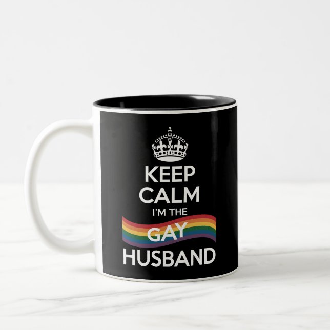 Taza Bicolor Tranquilidad, soy la esposa de un marido gay, papá (Izquierda)