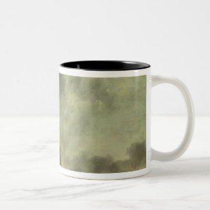 Taza Bicolor Tranquilo o, barcos cerca de la costa, después de