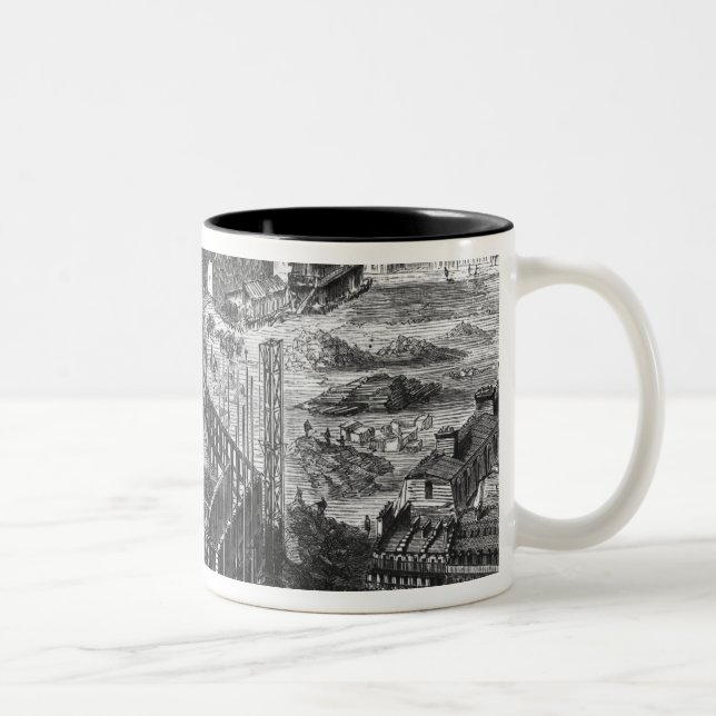 Taza Bicolor Transformación de París: Construcción en 1861 (Derecha)