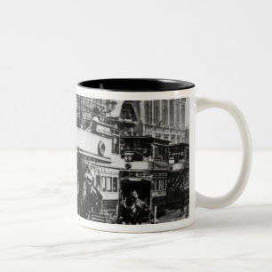 Taza Bicolor Tranvías en Manchester, c.1900