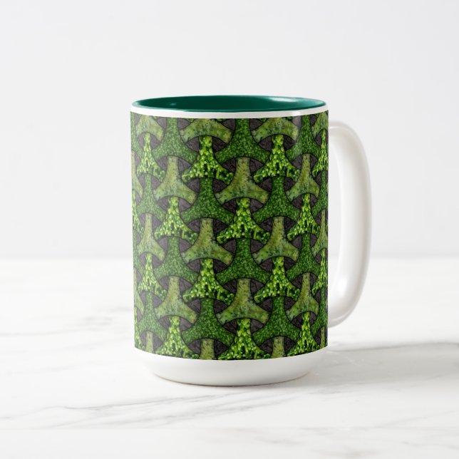 Taza Bicolor Tratamiento geométrico del musgo bishamón (Anverso derecho)