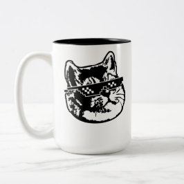 Taza Bicolor Trate con Cat Mug