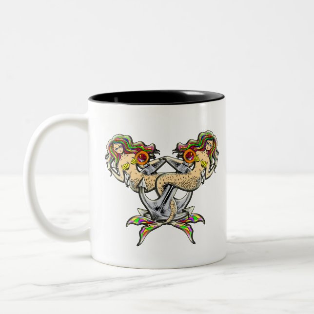 Taza Bicolor Traurige Meerjungfrauen am Anker (Izquierda)