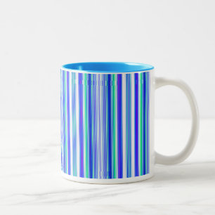 Taza Bicolor Trazado vertical verde azul