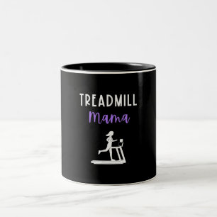 Taza Bicolor Treadmill Mama Runner Mom Corriendo El gimnasio