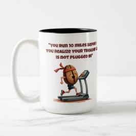 Taza Bicolor Treadmill No Enchufado En Mug Gracioso