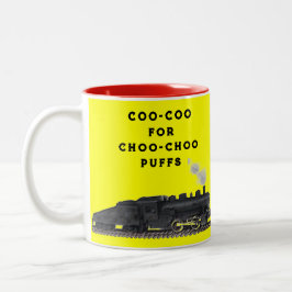 Taza Bicolor Tren divertido vintage