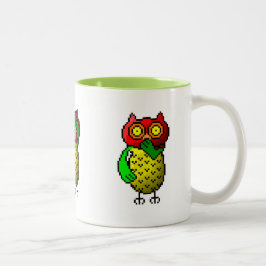 Taza Bicolor Tres búhos sabios, no oyen, ven y hablan ningún