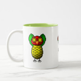 Taza Bicolor Tres búhos sabios, no oyen, ven y hablan ningún